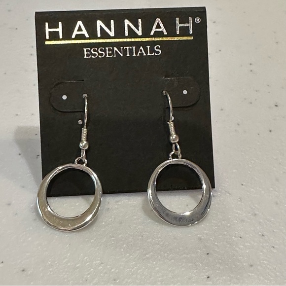 NWT 2 pairs Earrings- Sensitive Ears hoops silver & gold; Hannah silver dangles - Picture 7 of 8